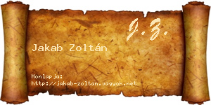 Jakab Zoltán névjegykártya